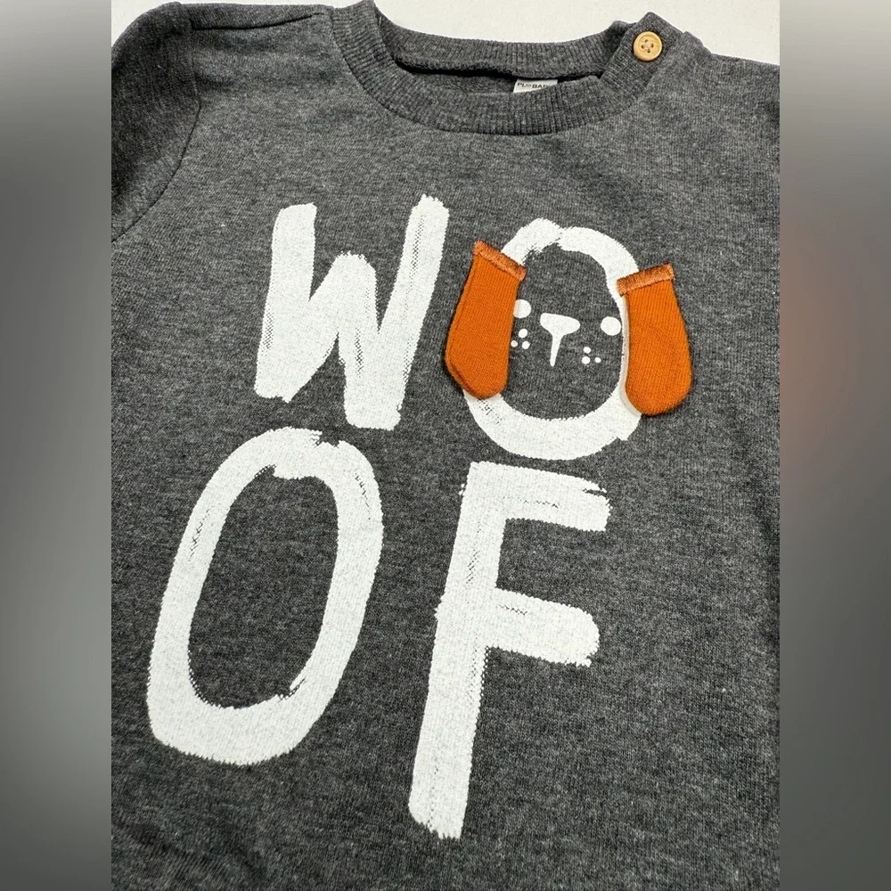 NWT PL BABY BY PETITLEM Baby Boys' Knit Woof Puppy Graphic Sweatshirt‎ Size 9M